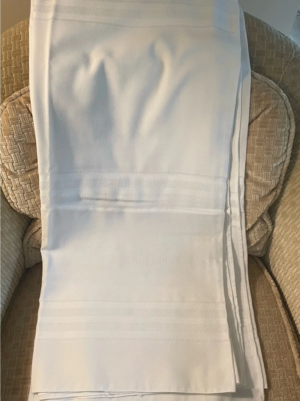 White Textured Tablecloth